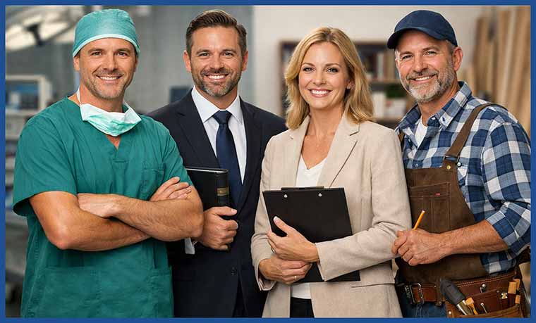 Immagine di 4 professionisti adatti per un sito definitivo