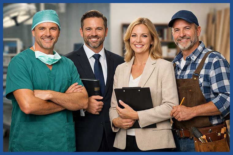 Immagine di 4 professionisti - i nostri clienti ideali